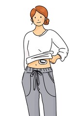 Woman with a glucose monitor 