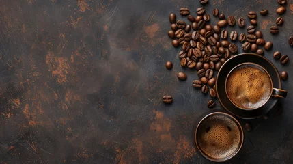 Foto auf Leinwand Coffee cup and coffee beans on table © buraratn