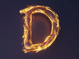 D - Created by light alphabet - lower case character