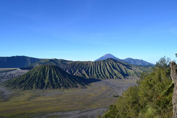 Scenic view of  volcano, mountains in caldera at Bromo Tengger National Park in East Java, Indonesia.