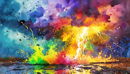 Obraz na płótnie Canvas Vibrant thunderstorm
