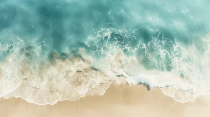 Fotobehang Soft blue ocean wave on clean sandy beach © buraratn