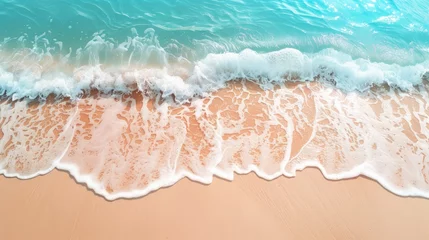 Gartenposter Soft blue ocean wave on clean sandy beach © buraratn