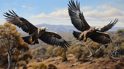  Tasmanian wedge-tailed eagles in flight. © Muhammad