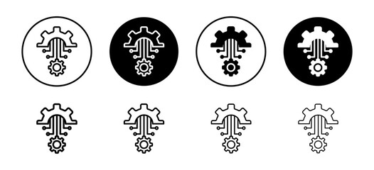 Automation and optimization vector icon set collection. Automation and optimization Outline flat Icon.