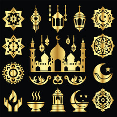 simple Silhouettes Islamic design elements