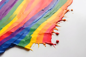 Fototapeta premium Lgbt flag painted with acrylic colors