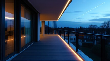 Fototapeta premium balcony with ambient lighting led