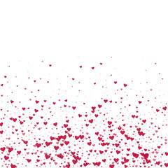 Red hearts scattered on white background.
