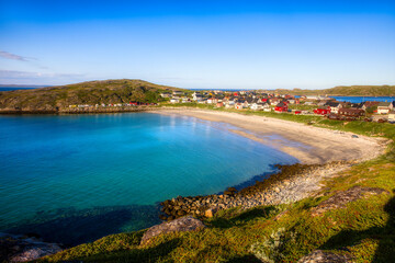 View of the Beautiful Fishing Village of Bugoynes in Finnmark, Norway