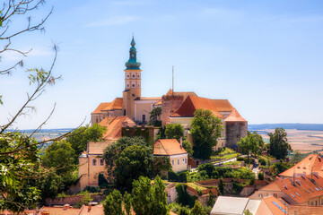 View of Mikulov, with the Impressive Castle, in the Czech Republic