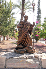 Statue of Saint Peter holding the keys of the Kingdom in Capernaum on the Sea of Galilee, Israel - 733018234
