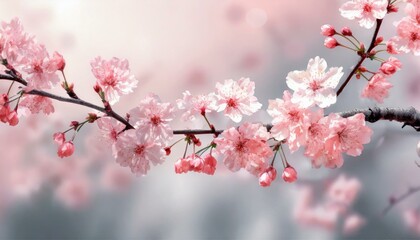 Cherry Blossoms Blooming at the start of Spring - Last days of Winter announcing the new Season of Spring - Sakura Festival Hanami 