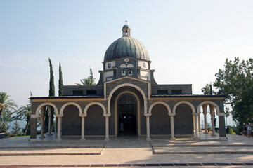 Fototapeta na wymiar Church of the Beatitudes, the traditional place where Jesus gave the Sermon on the Mount, Galilee, Israel