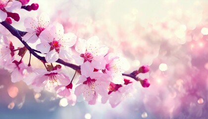 Cherry Blossoms Blooming at the start of Spring - Last days of Winter announcing the new Season of Spring - Sakura Festival Hanami 