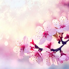 Cherry Blossoms Blooming at the start of Spring - Last days of Winter announcing the new Season of Spring - Sakura Festival Hanami 