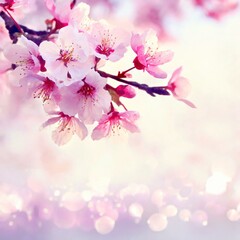 Obraz premium Cherry Blossoms Blooming at the start of Spring - Last days of Winter announcing the new Season of Spring - Sakura Festival Hanami 