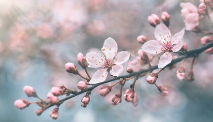 Cherry Blossoms Blooming at the start of Spring - Last days of Winter announcing the new Season of Spring - Sakura Festival Hanami 