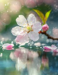 Cherry Blossoms Blooming at the start of Spring - Last days of Winter announcing the new Season of Spring - Sakura Festival Hanami 