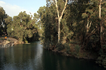 The baptismal site Yardenit on the Jordan river, Israel - 733019022