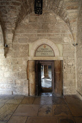 Fototapeta na wymiar Side entrance to the Basilica of the Nativity in Bethlehem, Israel