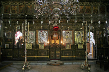 Main altar of the Basilica of the Nativity, Bethlehem, West Bank, Israel