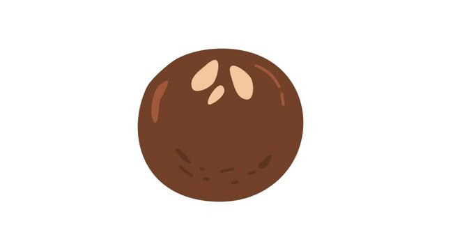 animation Gulab Jamun, Indian dessert topped with pistachio