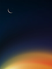 Obraz na płótnie Canvas Sky Night,Ramadan Kareem Background with Crescent moon,Star with twilight dusk Sky,Vector Greeting festive for symbolic of Muslim culture ,Eid Mubarak,Eid al adha,Eid al fitr,Islamic new year,Muharram
