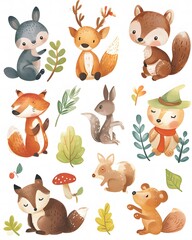 Obraz premium clip art cute animals