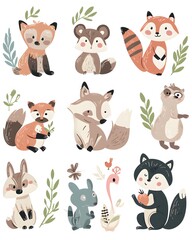 Obraz premium clip art cute animals