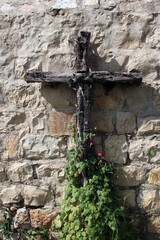 Wooden cross, Hagia Maria Sion Abbey, Church Of Dormition on Mount Zion, Jerusalem, Israel