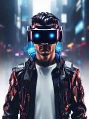 Illustrations of humans using virtual reality feel of the future 1