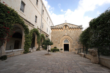 Fototapeta premium The Church of the Flagellation, Via Dolorosa, second station of cross, in the old city of Jerusalem, Israel