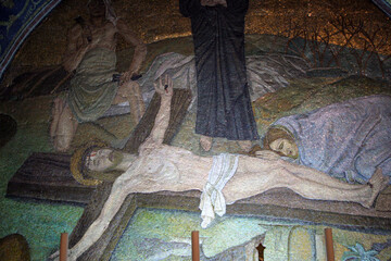 XI station of via Dolorosa, Nails of the Cross Altar, also known as Latin Calvary in the Church of...