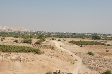 Archaeological excavations of Herod's third palace in Wadi Qelta west of Jericho, Jordan Valley, West Bank, Palestine, Israel
