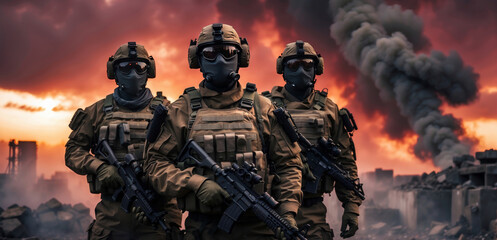 A special forces soldiers - obrazy, fototapety, plakaty
