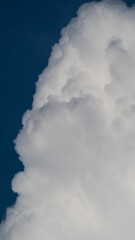 Vue rapprochée de cumulus congestus, par un temps orageux et instable