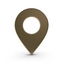 3D PNG  Golden Map Pointer, Location Map Icon, Gold Texture, Golden location pin or navigation, Web location point, pointer, Gold Pointer Icon, Location symbol. GPS, travel, navigation, place position