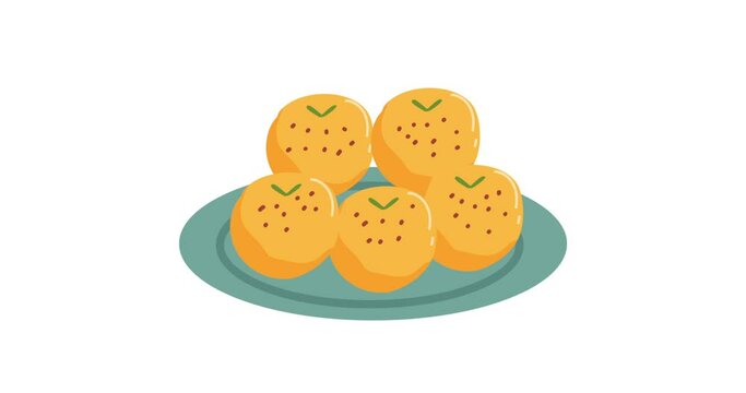 animation Til Laddoo Indian Dessert Illustration