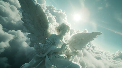 A magical angel in heaven. Beautiful delicate colors.	 - obrazy, fototapety, plakaty
