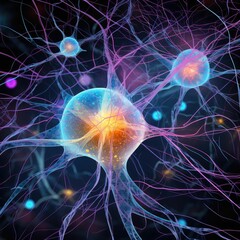 AI-generated illustration of a macroscopic view of connecting neurons