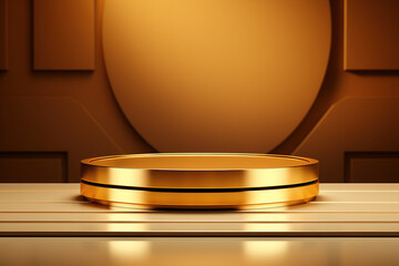 A gold podium for product advertising.