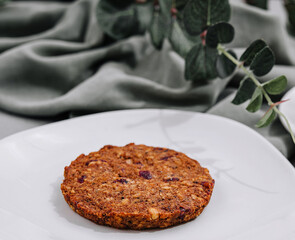 Oatmeal Cookies on White Plate close up