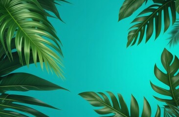 Fototapeta na wymiar palm tree on a blue background