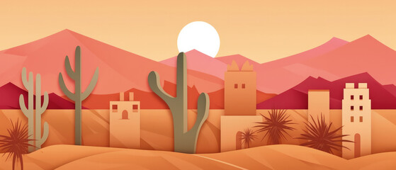 World Famous Landmarks Skyline Silhouette Style, Colorful, Cityscape, Travel and Tourist Attraction