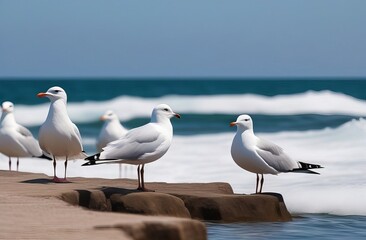 Fototapeta premium seagull on the beach
