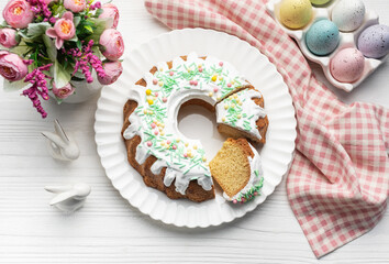 Easter Bundt Cake with Easter Eggs