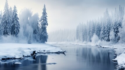 A winter wonderland with a touch of fog