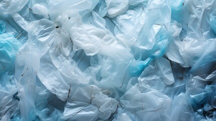 Closeup of discarded plastic bags contributing to visual pollution