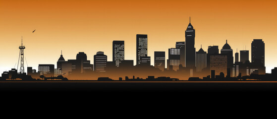 World Famous Landmarks Skyline Silhouette Style, Colorful, Cityscape, Travel and Tourist Attraction
